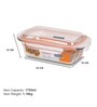 Transparent 1750ml Rectangle Glass Airtight Break Resistant Food Storage Container