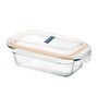 Transparent 1750ml Rectangle Glass Airtight Break Resistant Food Storage Container