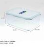 Transparent 1900ml Rectangle Glass Airtight Break Resistant Food Storage Container