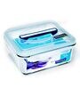 Transparent 2700 ml Square Glass Handy Airtight Break Resistant Food Storage Container