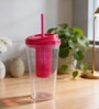 Transparent Acrylic Frootie Infuser Sipper Tumbler with Straw, 600 ml