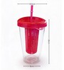Transparent Acrylic Frootie Infuser Sipper Tumbler with Straw, 600 ml