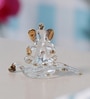 Transparent Crystal Ganesh on Leaf God Idol