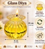 Transparent Glass Diya with Wick Holder