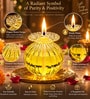 Transparent Glass Diya with Wick Holder