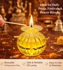 Transparent Glass Diya with Wick Holder