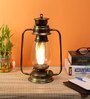 Petunia Transparent Glass Shade Table Lamp With Metal Base