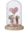 Transparent Pink Romantic Love Couple with Led Light Polyresin & Glass Showpiece