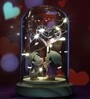 Transparent Pink Romantic Love Couple with Led Light Polyresin & Glass Showpiece