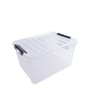 Transparent Plastic Inplus Easy Clip Storage Box 40Ltr Desk Organizers