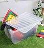 Transparent Plastic Inplus Easy Clip Storage Box 40Ltr Desk Organizers