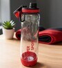 Transparent Red Sports Water Bottle with Flip Top & Carry Loop, 700 ml