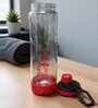 Transparent Red Sports Water Bottle with Flip Top & Carry Loop, 700 ml