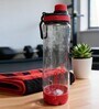 Transparent Red Sports Water Bottle with Flip Top & Carry Loop, 700 ml