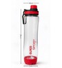 Transparent Red Sports Water Bottle with Flip Top & Carry Loop, 700 ml