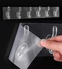 Transparent Self Adhesive Wall Hook Strip with 6 Hooks