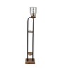 Beverly Transparent Glass Shade Shelf Floor Lamp With Mango wood Base