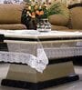 Transparent Solid Heat-Resistant, Waterproof (60x40) Silver Lace Border Tablecloth