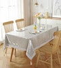 Transparent Solid Heat-Resistant, Waterproof (90x60) Silver Lace Border Tablecloth