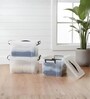 Transparent Storage Box with Lid & Handle, Stackable Polypropylene Organizer