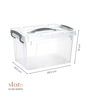 Transparent Storage Box with Lid & Handle, Stackable Polypropylene Organizer