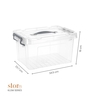 Transparent Storage Box with Lid & Handle, Stackable Polypropylene Organizer