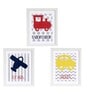 Transport  Multicolour Canvas Set Of 3 Wall Art