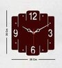 Trapezium Shape Brown Wood & Mdf Wall Clock