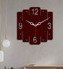 Trapezium Shape Brown Wood & Mdf Wall Clock
