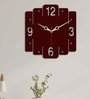 Trapezium Shape Brown Wood & Mdf Wall Clock