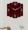 Trapezium Shape Brown Wood & Mdf Wall Clock