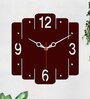 Trapezium Shape Brown Wood & Mdf Wall Clock