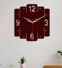 Trapezium Shape Brown Wood & Mdf Wall Clock
