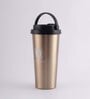 Travel 500ml Gold & Black Stainless Steel Coffee Tumbler