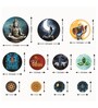 Set of 11 Decorative Shiva Round Wall Art Stickers
