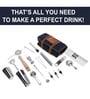 Travel Kit Bag 25 Pcs | Portable Mini Bar Liquor Tool Set With Shoulder Strap | Easy Carry Storage for Home Cocktail Making | Best Travel Bartender Kit | Secret Santa Gift