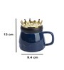 Travel Prince Crown 410 Ml Dark Blue Ceramic Coffee Mug