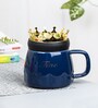 Travel Prince Crown 410 Ml Dark Blue Ceramic Coffee Mug