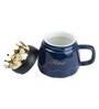 Travel Prince Crown 410 Ml Dark Blue Ceramic Coffee Mug