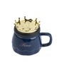 Travel Prince Crown 410 Ml Dark Blue Ceramic Coffee Mug