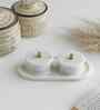 White Marble Tray & 2 Trinkets Set