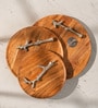 Treat Tree Three-Tier Multipurpose Serveware Acacia Wood with Iron Handle Serving Stand