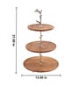 Treat Tree Three-Tier Multipurpose Serveware Acacia Wood with Iron Handle Serving Stand