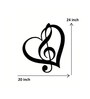 Treble in Heart Muscial Note Black Mild Steel Wall Art
