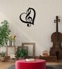 Treble in Heart Muscial Note Black Mild Steel Wall Art