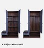 Tree 2 Door Wardrobe in Grey & Walnut Finish
