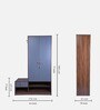 Tree 2 Door Wardrobe in Grey & Walnut Finish