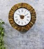 Tree Bark Wooden Roman Dial Analog Wall Clock