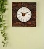 Tree Bark Wooden Roman Dial Analog Wall Clock