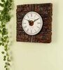 Tree Bark Wooden Roman Dial Analog Wall Clock